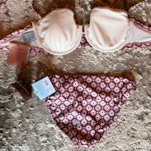 Shade & Shore Pink Floral Bikini Top and Bottom Set - Picture 5 of 6